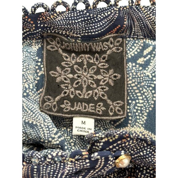 Johnny Was Jade Venus Peasant Top Silk Floral Top Boho Womens Size M - Picture 5 of 9